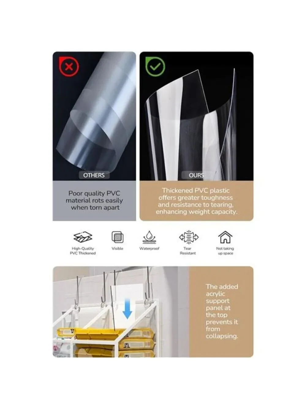 Clear Over The Door Organizer 5 Shelf Hanging Storage for Closet Pantry Room